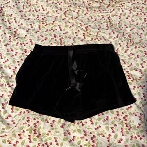 Elegant Black Velvet Women's Shorts